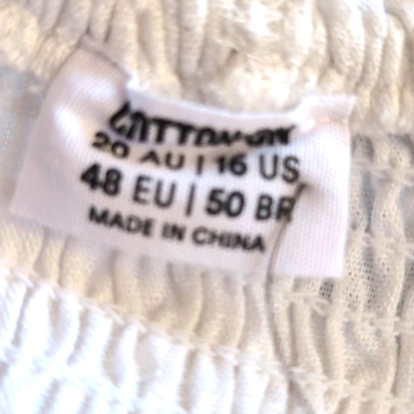 Cottonwood White Linen Sweetheart puff sleeve Dress Size 16 New with tags - Picture 6 of 13